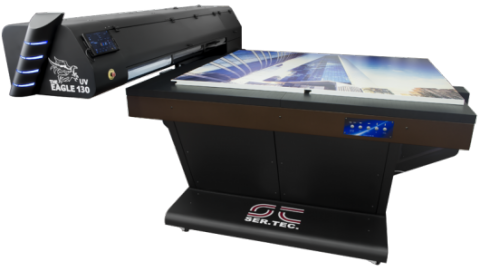 UV led printer white and glossy ink