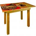 printed wooden table