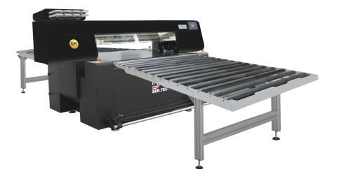Flatbed printer roller conveyors